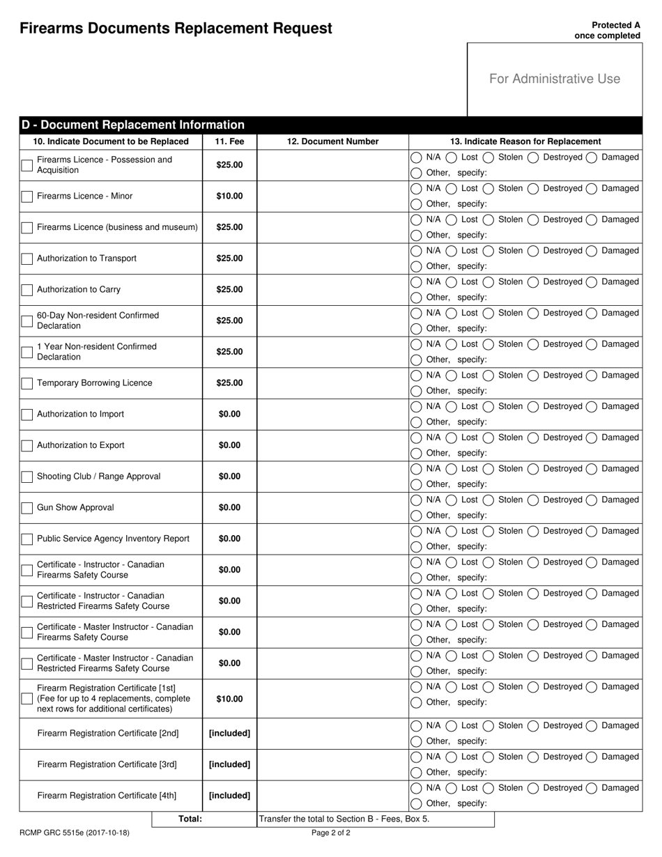 Form Rcmp Grc5515 Fill Out Sign Online And Download Fillable Pdf Canada Templateroller 9274