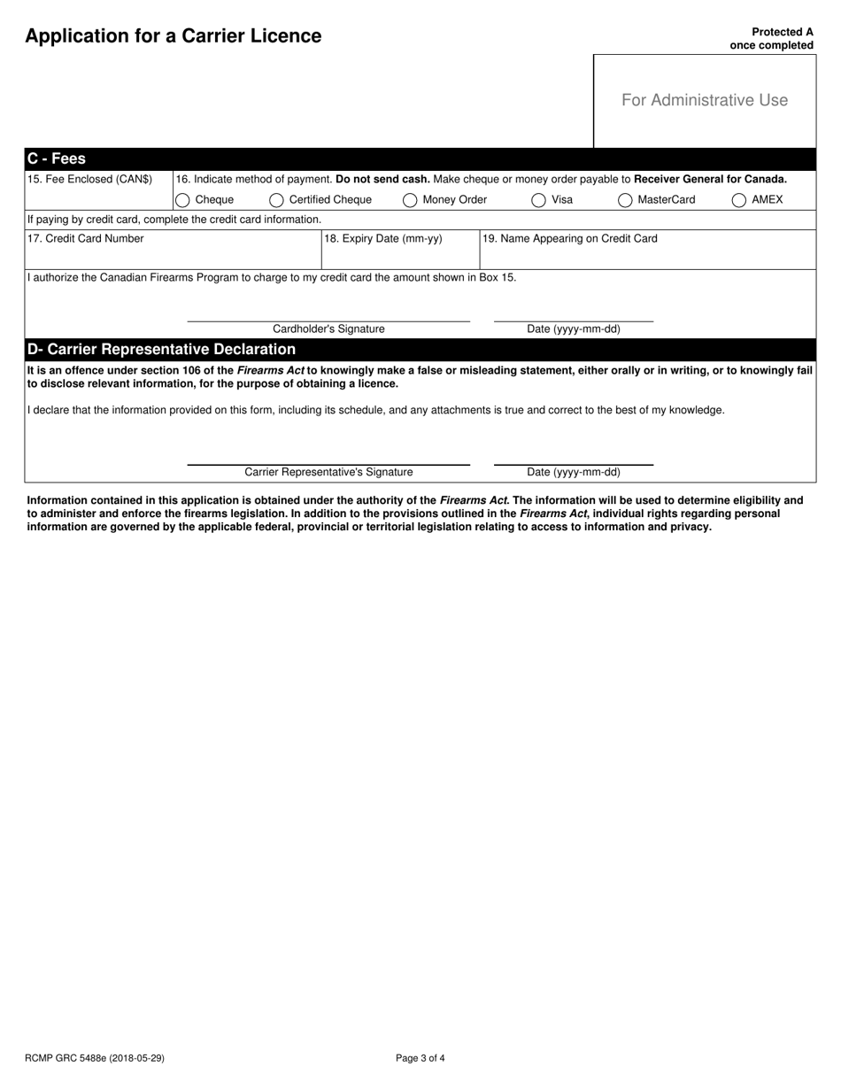 Form Rcmp Grc5488 Fill Out Sign Online And Download Fillable Pdf Canada Templateroller 1077