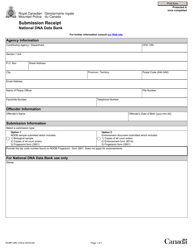 Document preview: Form RCMP GRC5751 National Dna Data Bank - Submission Receipt - Canada