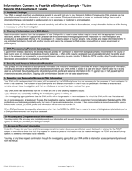 Form RCMP GRC6533E Consent to Provide a Biological Sample - Victim - Canada, Page 2