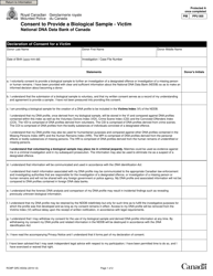 Form RCMP GRC6533E Consent to Provide a Biological Sample - Victim - Canada, Page 4