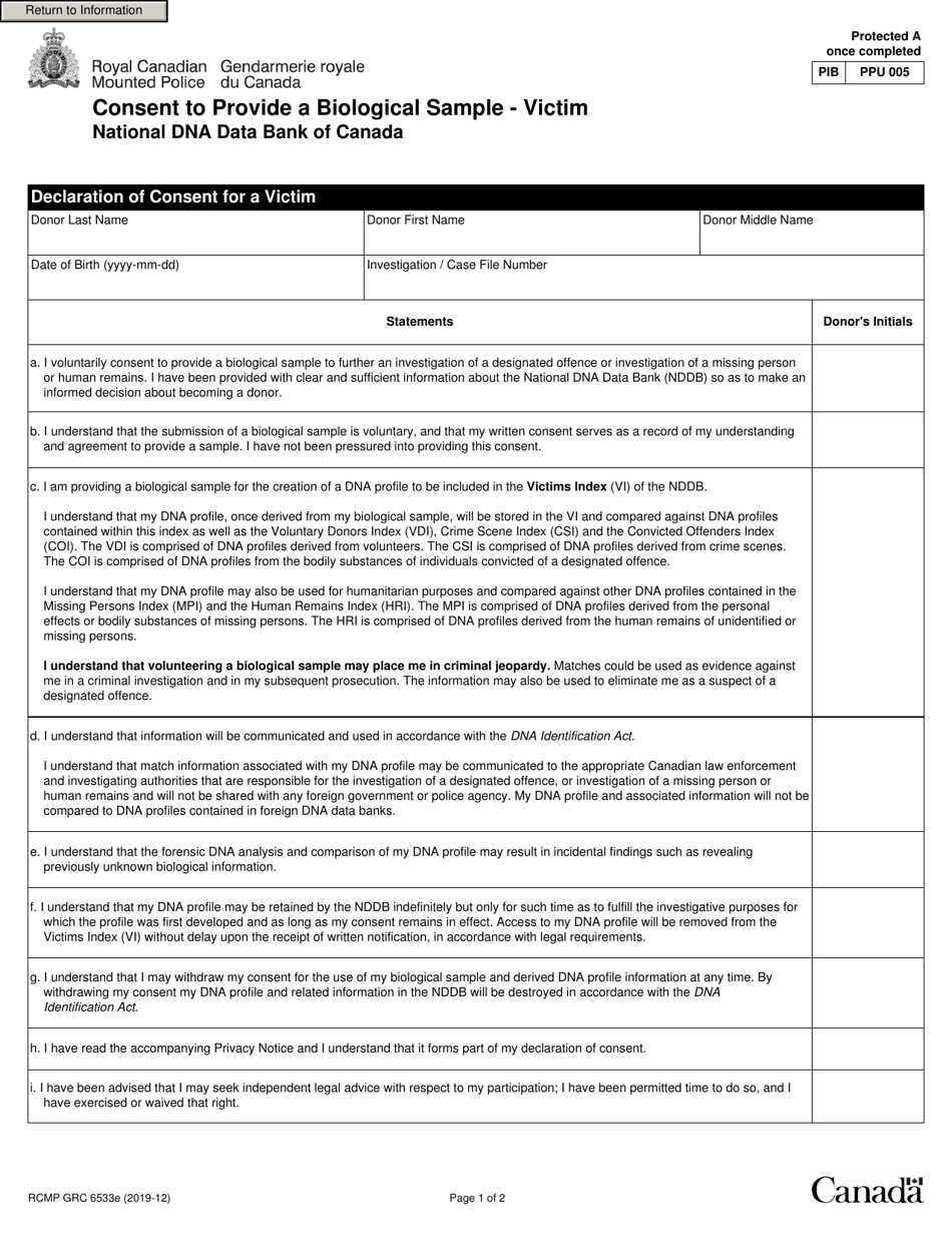 Form Rcmp Grc6533e Fill Out Sign Online And Download Fillable Pdf Canada Templateroller 9413