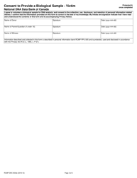 Form RCMP GRC6533E Consent to Provide a Biological Sample - Victim - Canada, Page 5