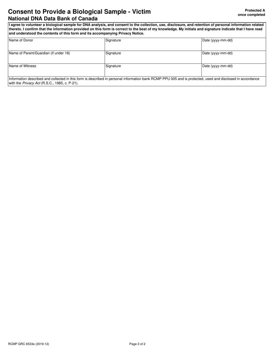 Form Rcmp Grc6533e Fill Out Sign Online And Download Fillable Pdf Canada Templateroller 2376