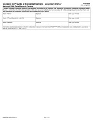 Form RCMP GRC6534E Consent to Provide a Biological Sample - Voluntary Donor - Canada, Page 5