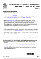 Form LA1 Part B Application for Conversion of a Lease - Queensland, Australia