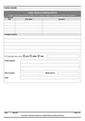 Form LA00 Part A Application Form Contact and Land Details - Queensland, Australia, Page 2