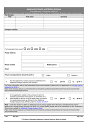 Form LA00 Part A Application Form Contact and Land Details - Queensland, Australia, Page 3