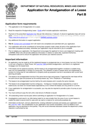 Form LA06 Part B Application for Amalgamation of a Lease - Queensland, Australia