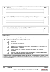 Form LA12 Part B Application to Allocate or Purchase a Reservation in Title - Queensland, Australia, Page 3