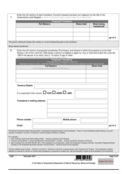 Form LA04 Part B Application for Approval to Transfer - Queensland, Australia, Page 3
