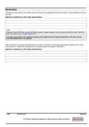 Form LA04 Part B Application for Approval to Transfer - Queensland, Australia, Page 8