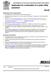 Form LA23 Part B Application for Continuation of a Public Utility Easement - Queensland, Australia