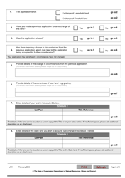 Form LA21 Part B Application for Exchange of Land - Queensland, Australia, Page 2