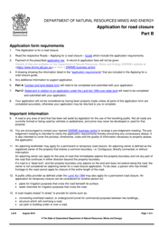 Form LA18 Part B Application for Road Closure - Queensland, Australia