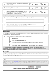 Form LA26 Part B Application for Deed of Grant Over an Operational Reserve - Queensland, Australia, Page 3