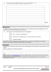 Form LA24-1 Part B Application for Deferral of Rent for Tourism Leases and Licences - Queensland, Australia, Page 4