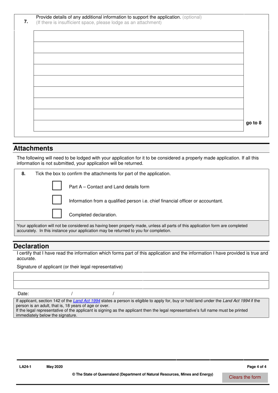 Form LA24-1 Part B - Fill Out, Sign Online And Download Fillable PDF ...