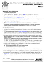 Form LA19 Part B Application for Road Licence - Queensland, Australia
