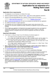 Form LA31 Part B Application for an Extension of a Rolling Term Lease - Queensland, Australia