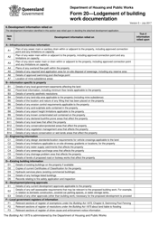 Form 20 Lodgement of Building Work Documentation - Queensland, Australia, Page 2