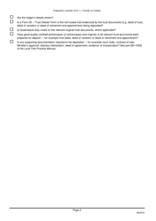 Form 1 Preparation Checklist - Transfer (To Trustee) - Queensland, Australia, Page 2
