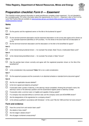Form 9 Preparation Checklist - Easement - Queensland, Australia