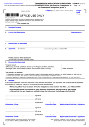 Document preview: Form 5A Transmission Application (No Grant in Queensland or No Queensland Recognised Grant) - Queensland, Australia