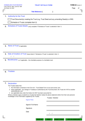 Form 20 &quot;Trust Details Form&quot; - Queensland, Australia