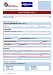 Document preview: Form 24 Change of Contact Details - Queensland, Australia