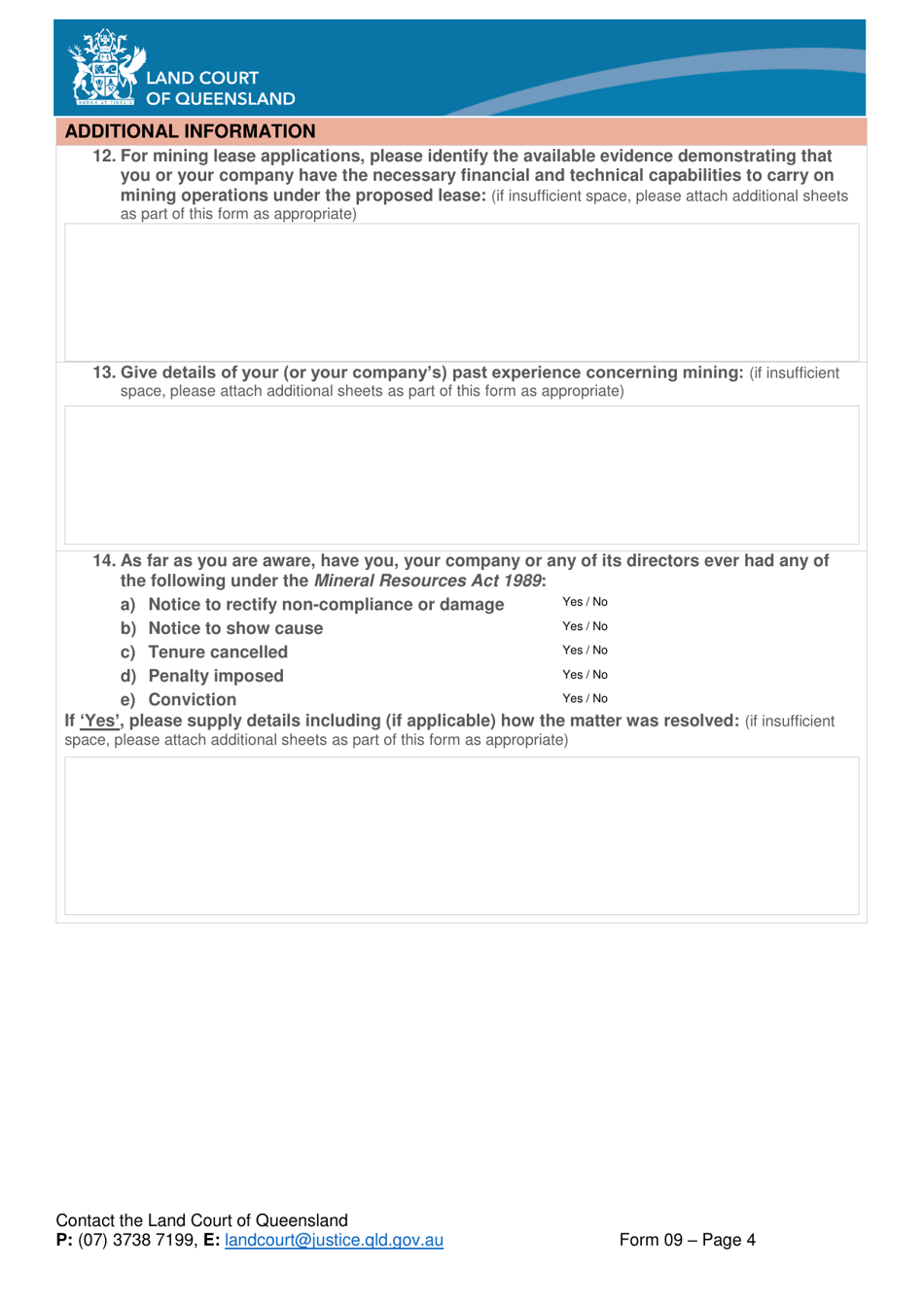 Form 09 Applicants Referral Statement - Queensland, Australia, Page 4