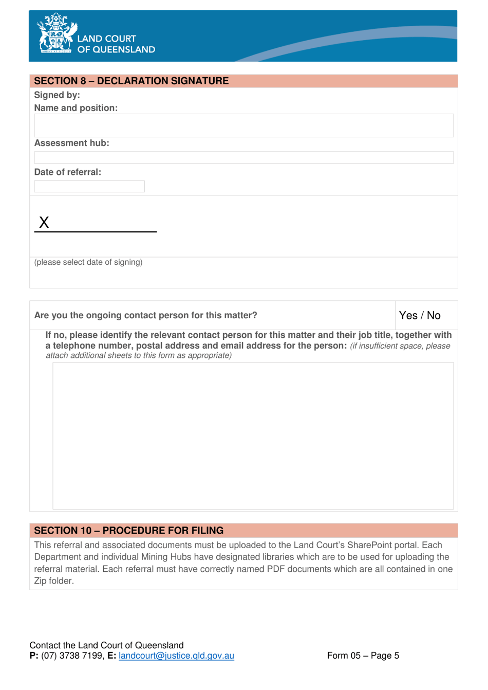 Form 05 Referral of Mining Compensation Matters - Queensland, Australia, Page 5