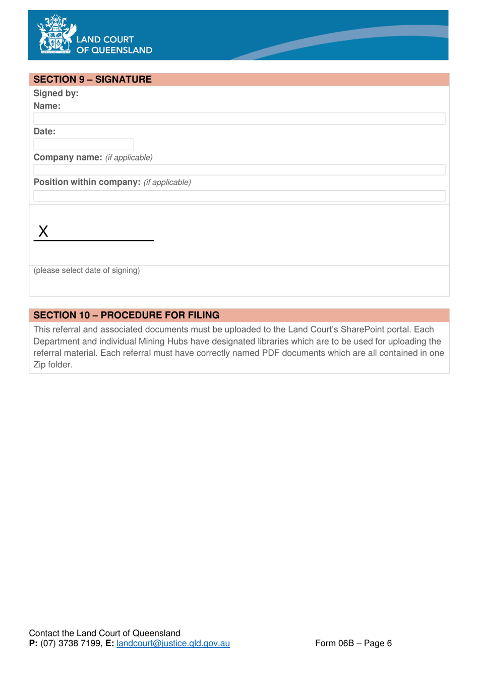 Form 06B - Fill Out, Sign Online and Download Fillable PDF, Queensland ...