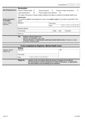 Form 02 Reference of Person&#039;s Mental Condition to Mental Health Court - Queensland, Australia, Page 2
