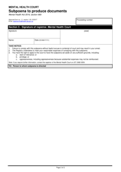 Form 11 Subpoena to Produce Documents - Queensland, Australia, Page 2