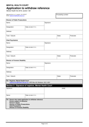 Form 9 Application to Withdraw Reference - Queensland, Australia, Page 2