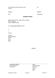 Document preview: Form 07 Judgment/Order - Queensland, Australia