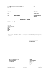 Form 06 &quot;Notice of Election&quot; - Queensland, Australia