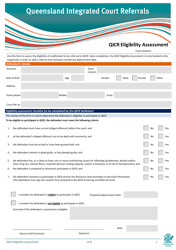 Document preview: Qicr Eligibility Assessment - Queensland, Australia