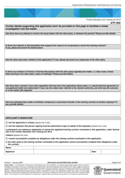 Form ATF-050 Cancel a Registered Training Contract (By One Party) - Queensland, Australia, Page 2