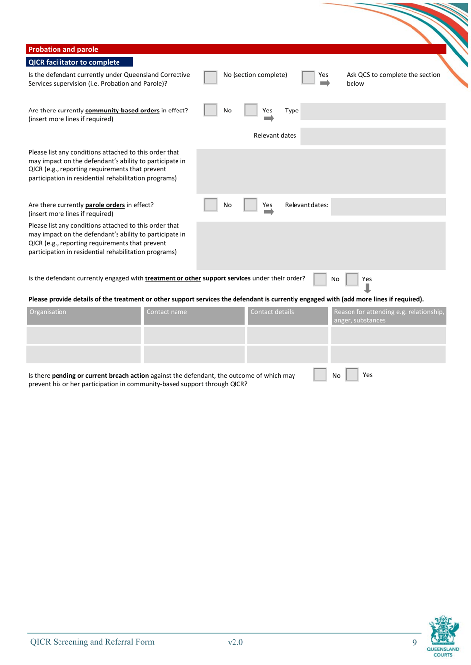Qicr Screening and Referral Form - Queensland, Australia, Page 9