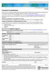 Form ATF-028 Transition of Qualification - Queensland, Australia