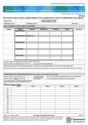 Form ATF-023 Education, Training and Employment Schedule (Etes) for School-Based Apprenticeships and Traineeships (Sats) - Queensland, Australia, Page 3