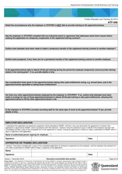 Form ATF-048 Temporary Suspension of a Registered Training Contract by Employer - Queensland, Australia, Page 2