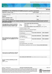 Form ATF-047 Permanent Transfer Application by Apprentice/Trainee and Proposed New Employer - Queensland, Australia, Page 3