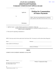 Document preview: DWC Form 49 Petition for Commutation of Future Payments - California