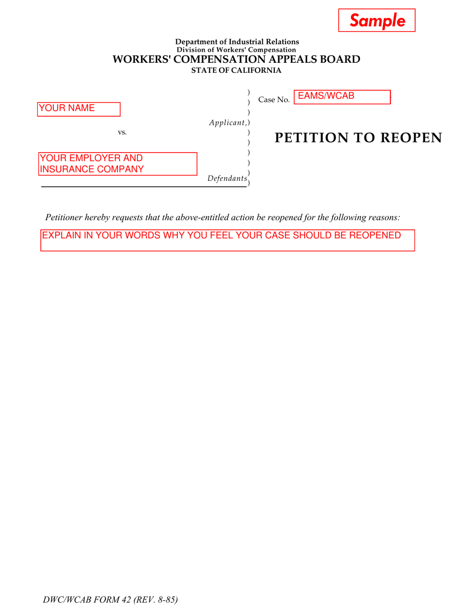 Form IA11 How to File a Petition to Reopen - California, Page 8