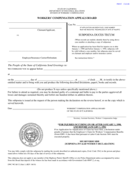 Document preview: Form DWC WCAB32 Subpoena Duces Tecum - California