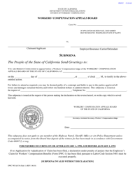 DWC WCAB Form 30 &quot;Subpoena&quot; - California
