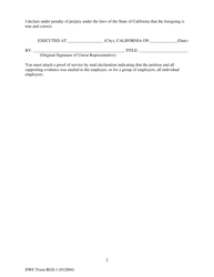 DWC Form RGS-1 Petition for Permission to Negotiate a Section 3201.7 Labor-Management Agreement - California, Page 2
